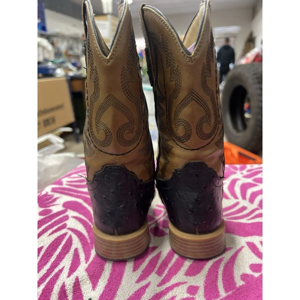 Roper Western Boots Little Kid 11 Ostrich‎ Faux Child Black 09-018-1900-0050 BL